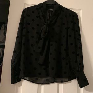 Sheet polka dot blouse